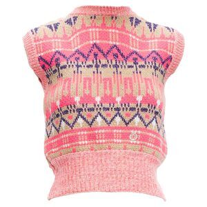 Paco Rabanne Lurex Wool Graphic Knit Vest